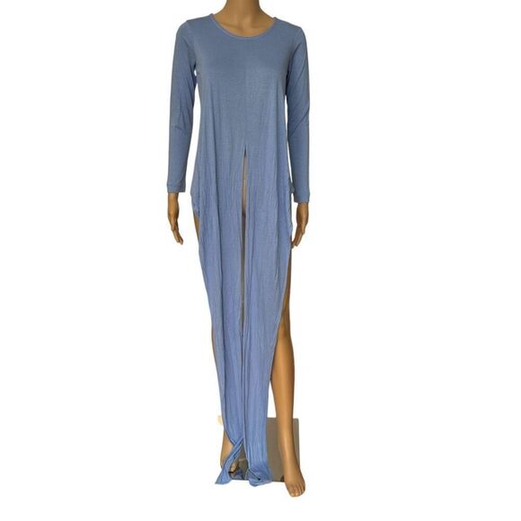 J. Crew periwinkle blue long wrap tie blouse stretch size XS NWT - Picture 4 of 7